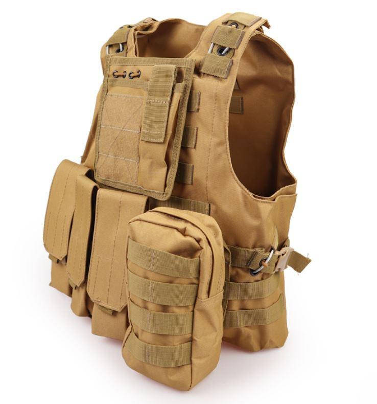 

Жилет тактический военный Tactical Vest A56 плитоноска / разгрузка Molle песочный
