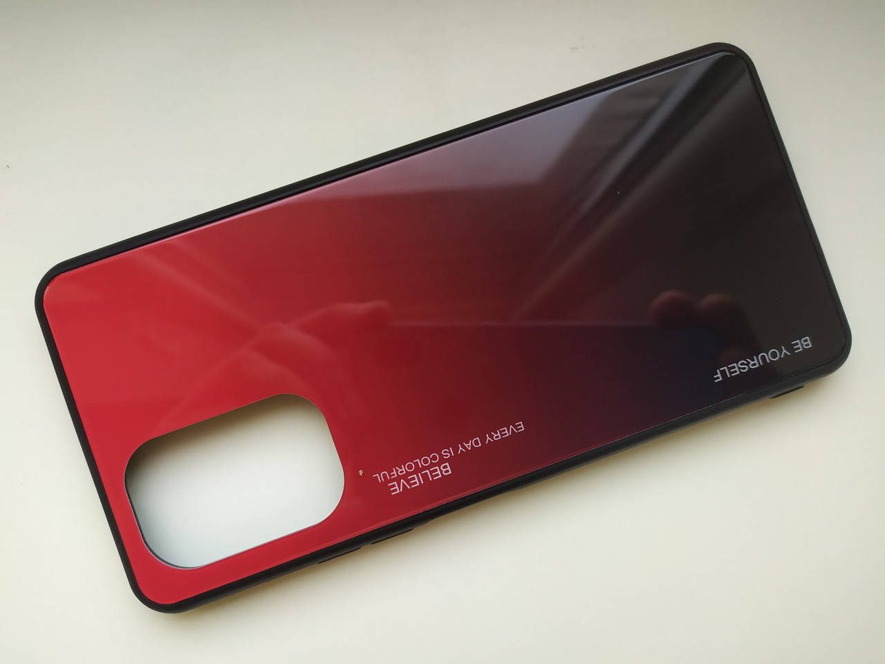 

Чехол градиент стеклянный для Xiaomi Poco F3, Красный