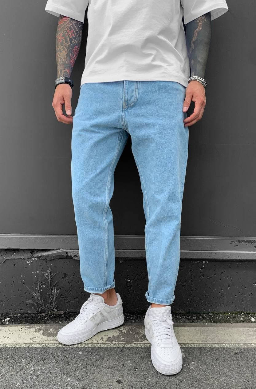 

Молодежные МОМ Jeans, мужские светло синие Мом джинсы, мужские джинсы бойфренд Турция весна лето