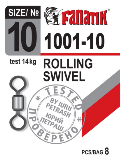 

Вертлюг FANATIK 1001-10 ( тест 14 кг )
