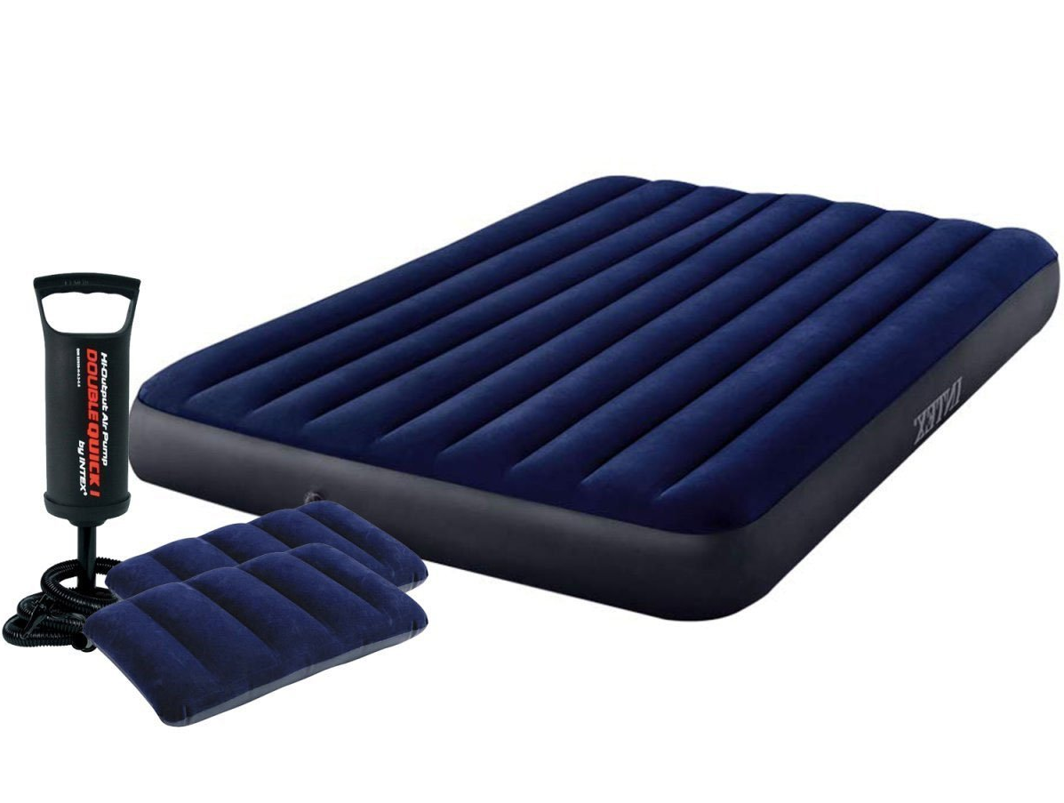 

Надувной матрас Intex 68765, 152 х 203 х 22 см, с двумя подушками, насосом. Двухместный, Синий