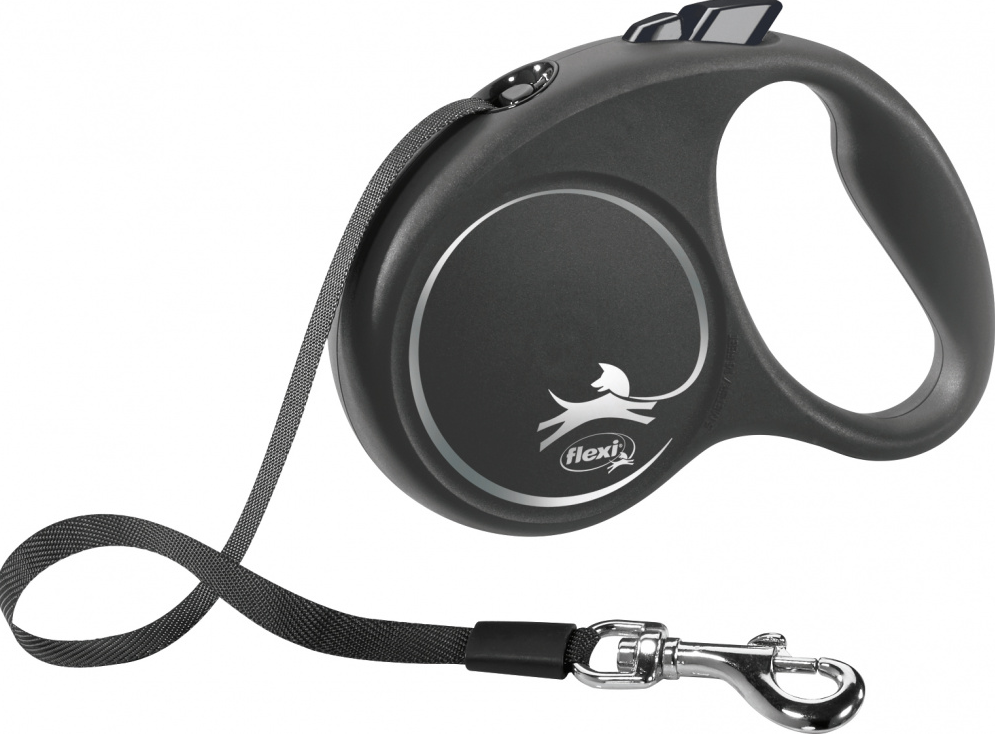 

Flexi Black Design S поводок-рулетка (5м, до 15кг, лента), Черный