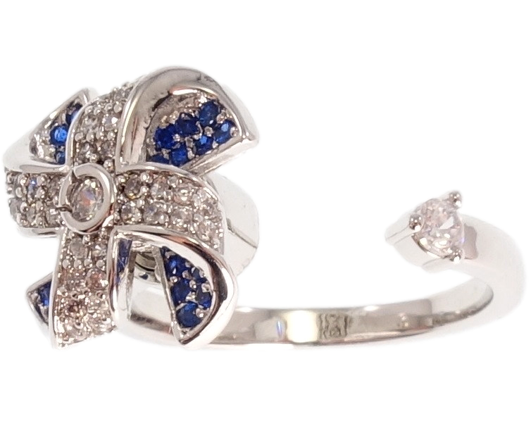 

Кольцо Xuping Родий "Вращающийся ветряк с цирконием" р.15-16