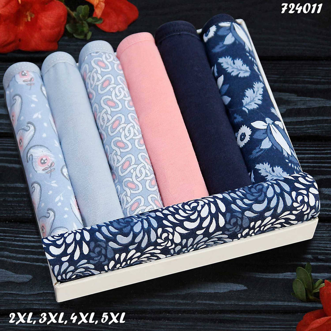 

Женский набор трусики неделька Николетта 7шт. Батал 2хл, 4xl