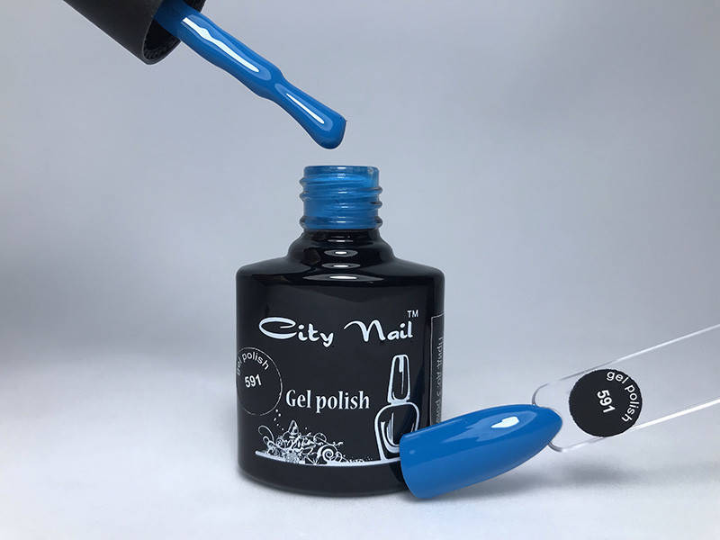 

Гель-лак (голубой, эмаль) City Nail 591 - Синие гель лаки