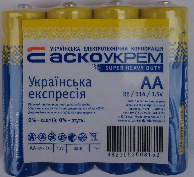 

Батарейка АА Аско R6 (4шт)