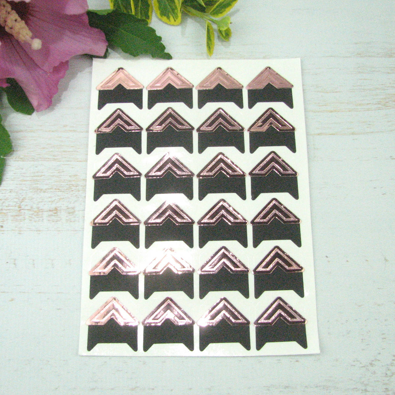 

Уголки для фотографий, самоклеющиеся на листе 24 уголка Розовое Золото КDF018