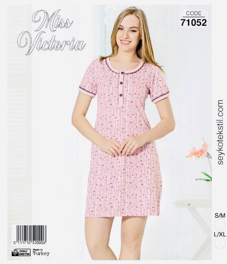 

Женская ночная рубашка с рукавом хлопок Miss Victoria Турция размер S-M (44-46)