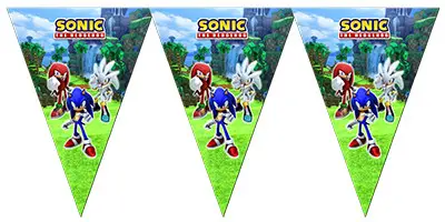 

Праздничная бумажная гирлянда вымпел Соник Sonic, 10 флажков