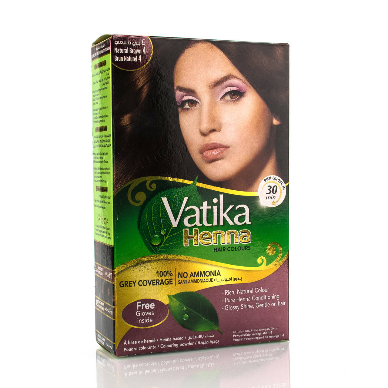 

Краска на основе хны, 4,0 / Vatika Hair Colour Powder / 60 г (6 пакетиков по 10 г )