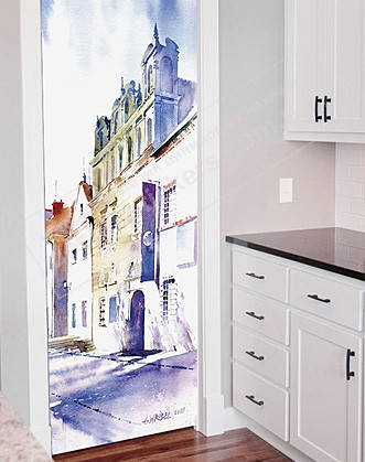 

Наклейка на двері "Акварель" .Фотообоі на двері самоклеючі., Разные цвета