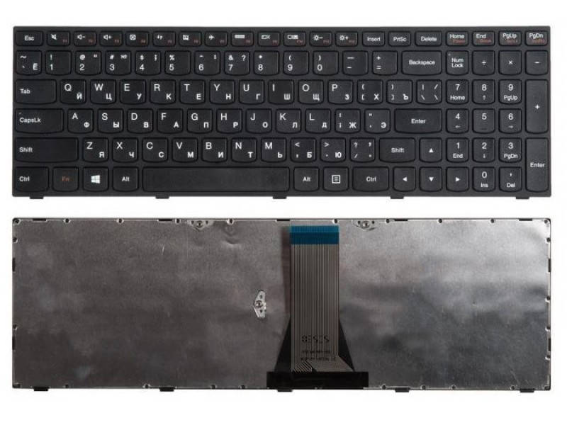 

Клавиатура для ноутбука Lenovo G50-30, G50-45, G50-70, Z50-70, Z50-75, Flex 2-15 с фреймом RU черная новая, Черный