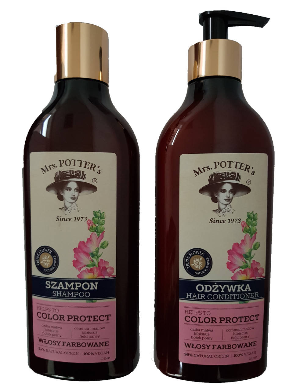 

Шампунь и кондиционер для окрашенных волос On Line.Mrs Potter's Color Protect Сила Трех Цветков 390 мл
