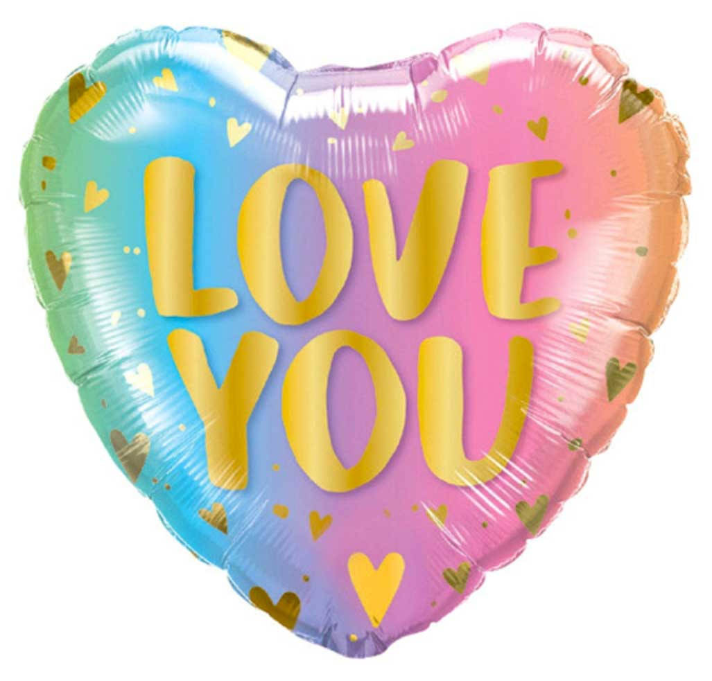 

Шар фольгированный сердце "Love You" Омбре. Размер: 18"(48см.)