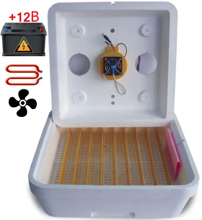 

Инкубатор с резервным питанием 12В ручной переворот яиц цифровой