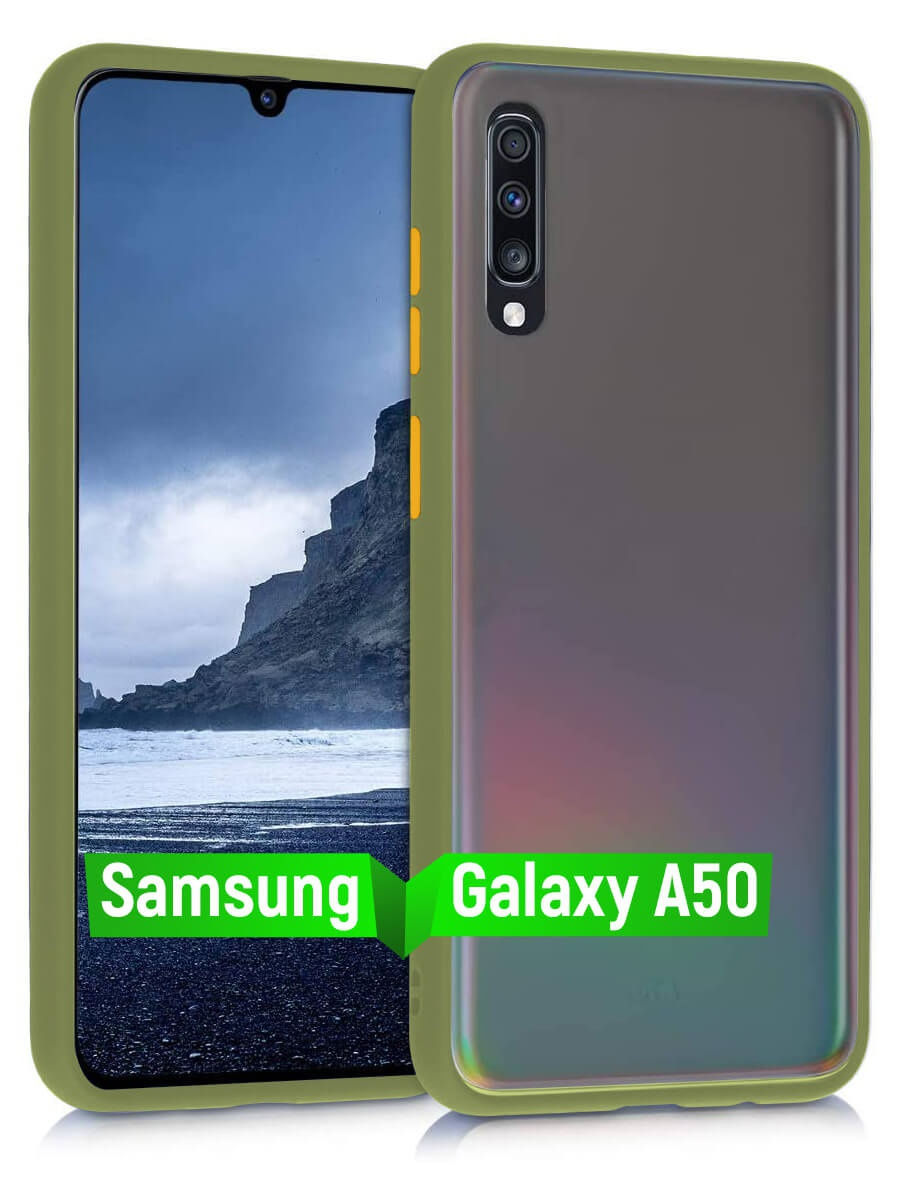 

Чехол прозрачный для Samsung A50 / накладка на самсунг а50 (зеленый цвет) / бампер для samsung a50