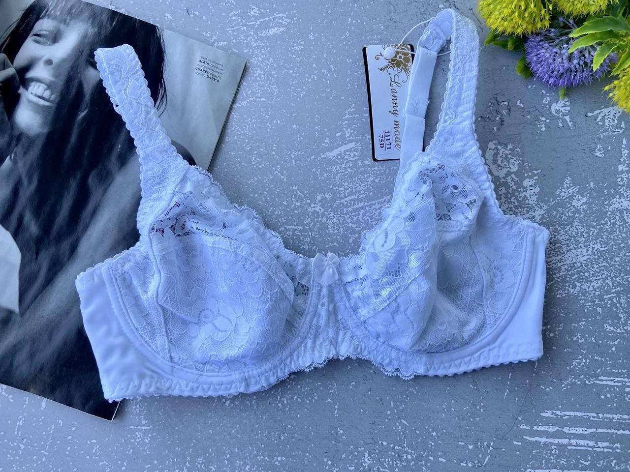 

80,85,90,95,100Е белый красивый кружевной бюстгальтер Lanny mode больших размеров на чашку Е