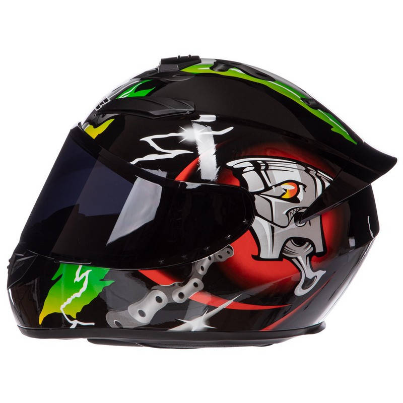 

Мотошлем, шлем для мотоцикла QKE M-3822 размер  (58-61, Черный