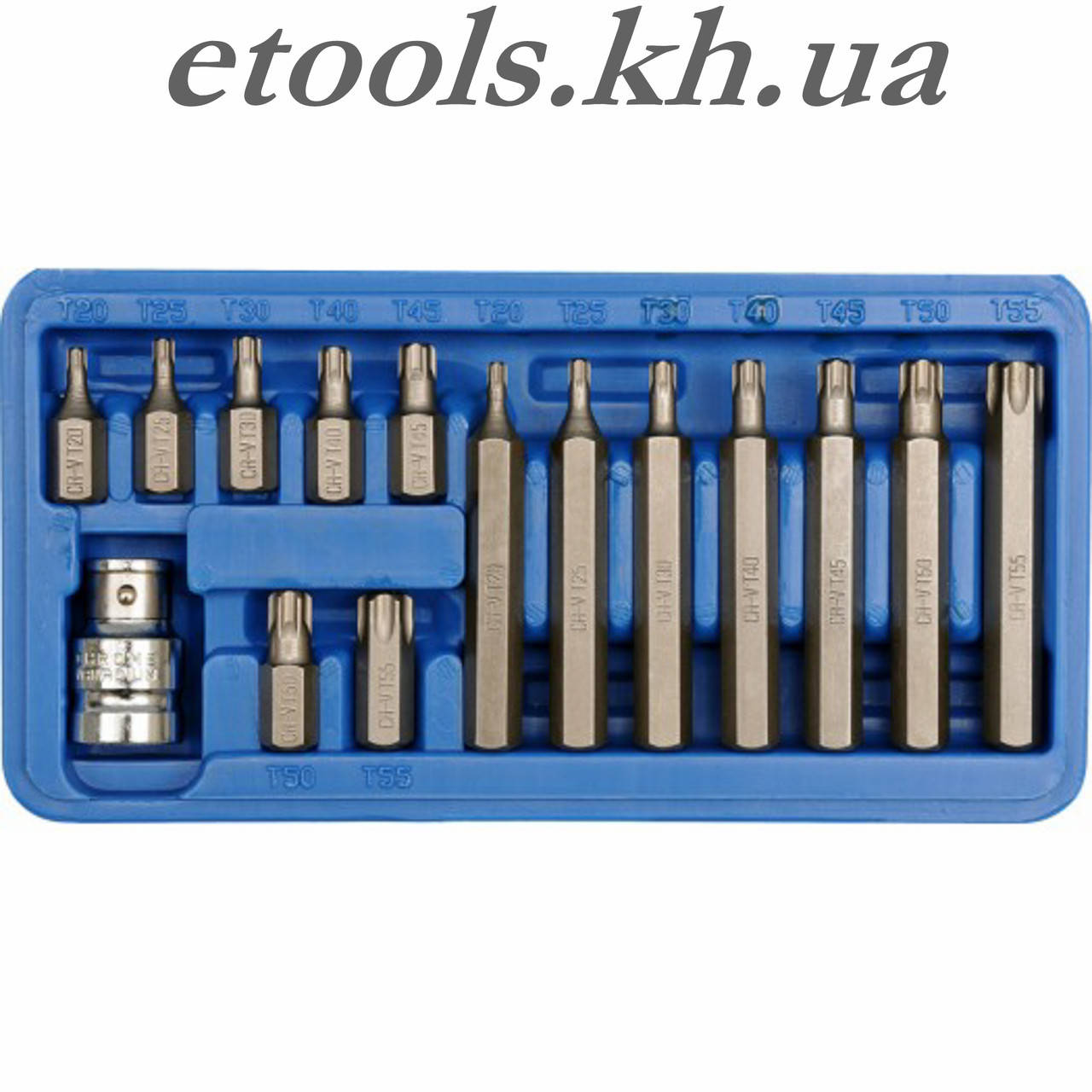 

Набор бит 15 Torx шестигранная звезда T20-T55 Vorel 66580