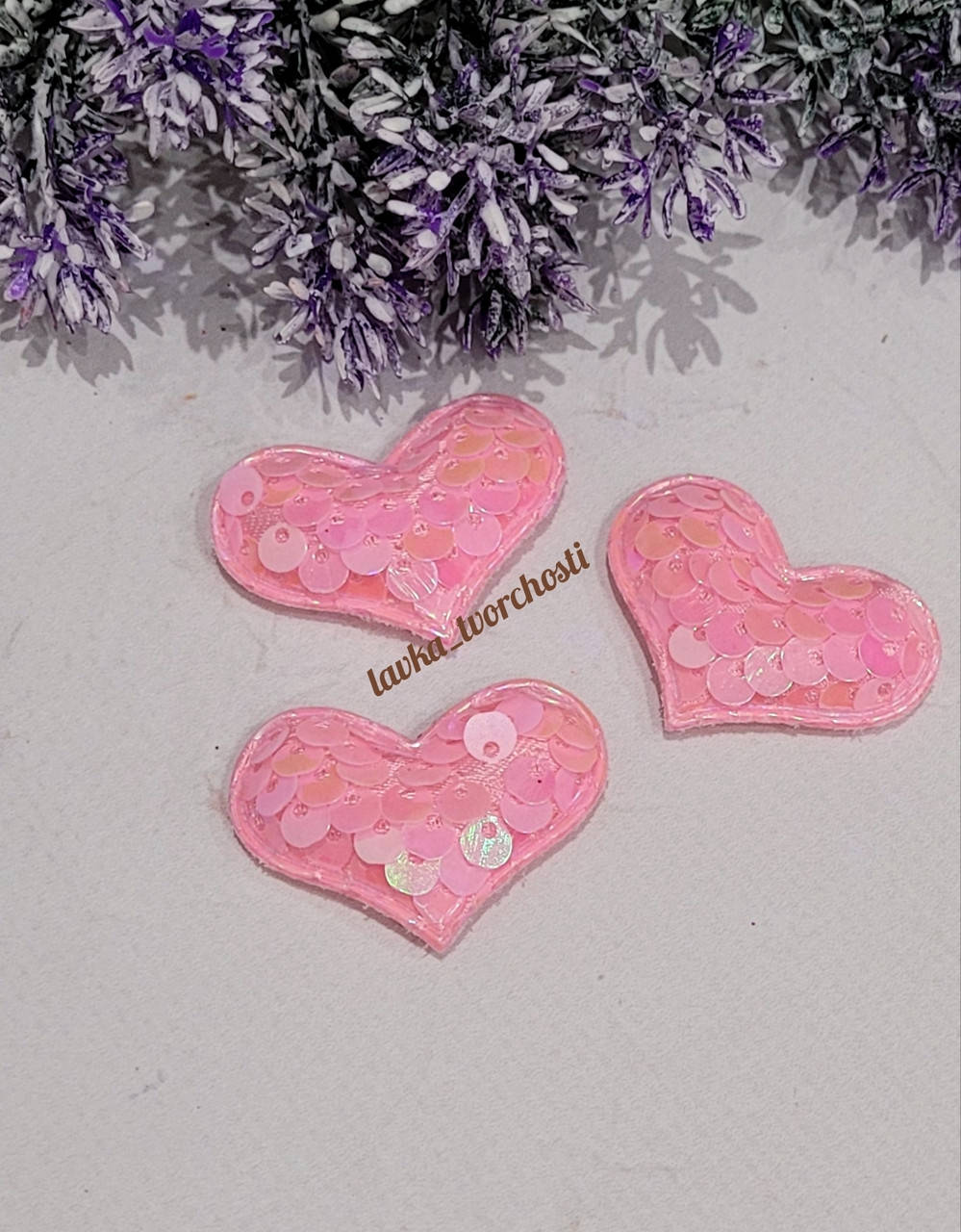 

Патч Серце з паєтками рожевий