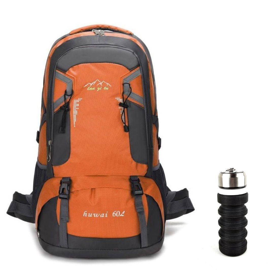 

Рюкзак туристический 47 л + Бутылка силиконовая складная Оранжевый