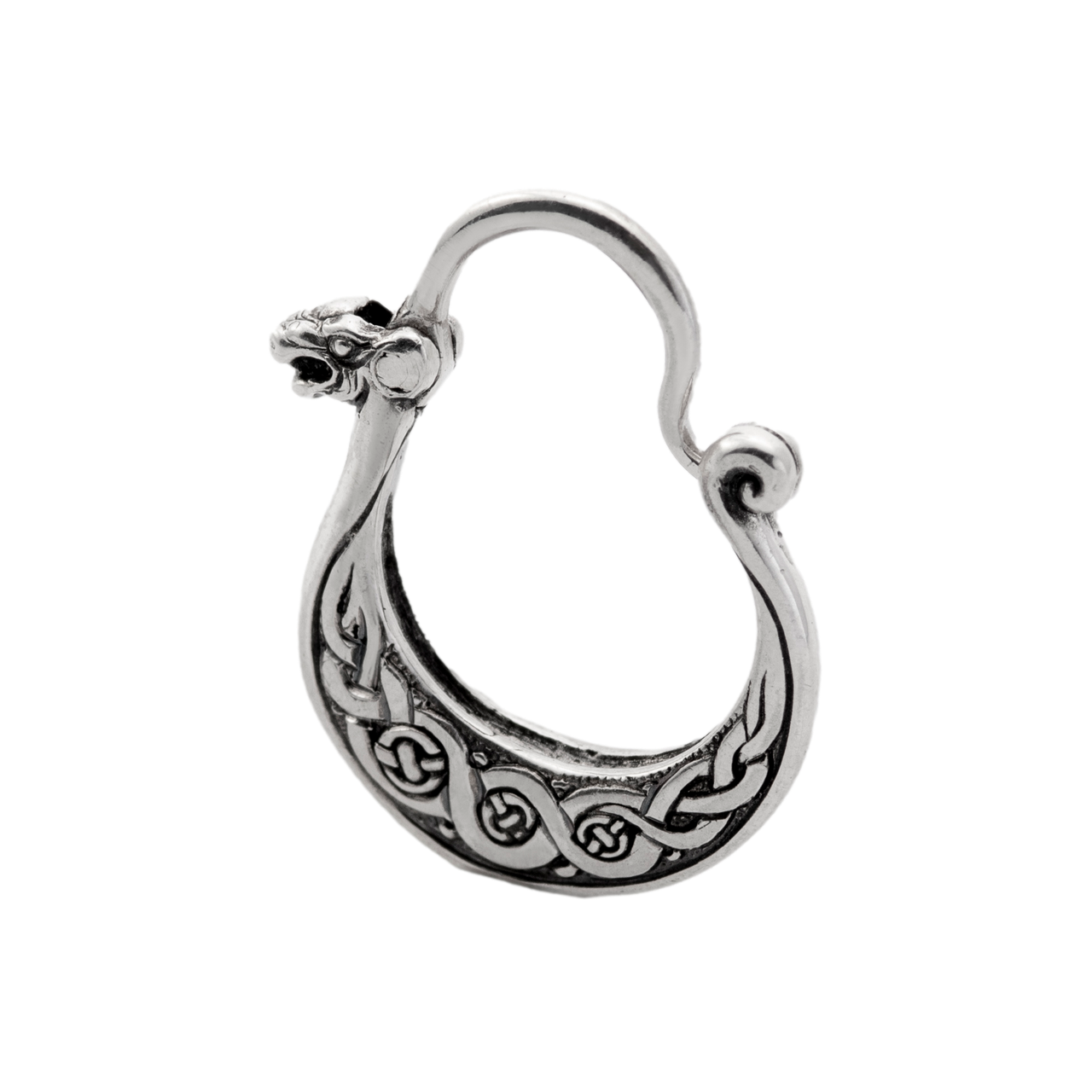

Серьга мужская серебрянная Драккар казацкая серьга ручная работа
