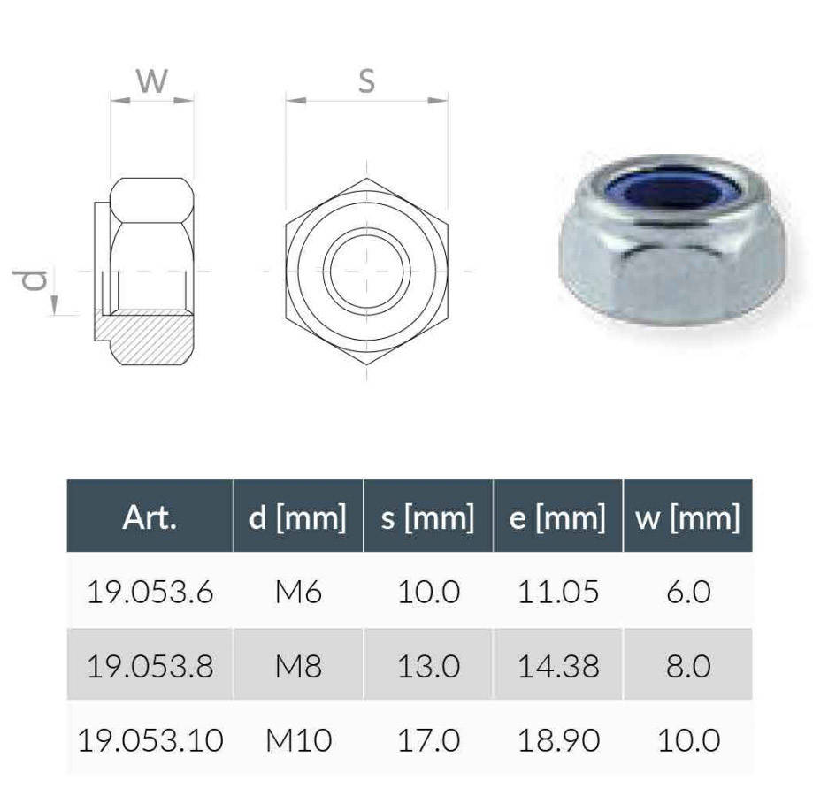 

Гайка самоконтрящаяся с вкладышем DIN985