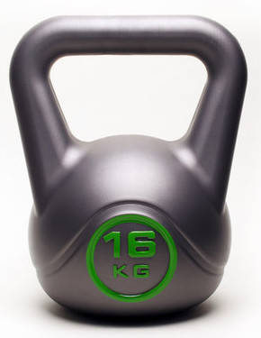 

Гиря 16 кг винил для кроссфита, фитнеса, Серый