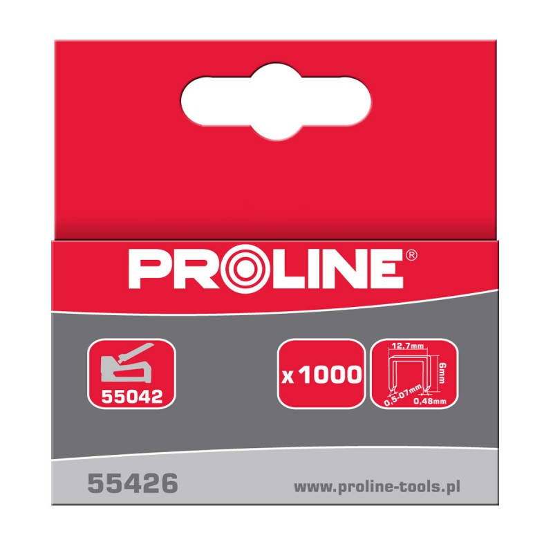 

Скоба для степлера закаленная тип R (уп.1000шт.) PROLINE 8мм