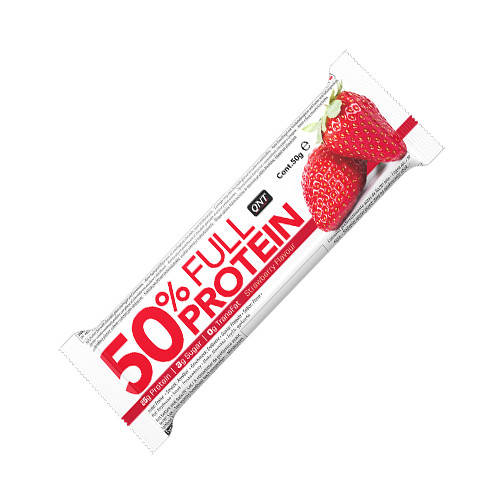 

Батончик QNT 50% Full Protein Bar, 50 грамм Клубника