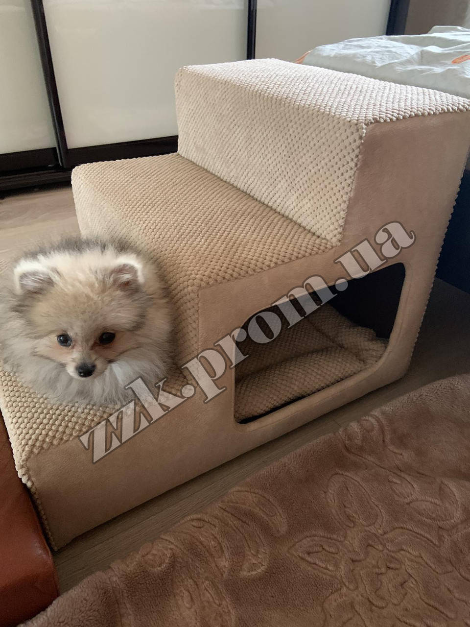 

Лесенка для собачек прикроватная на 3 ступеньки