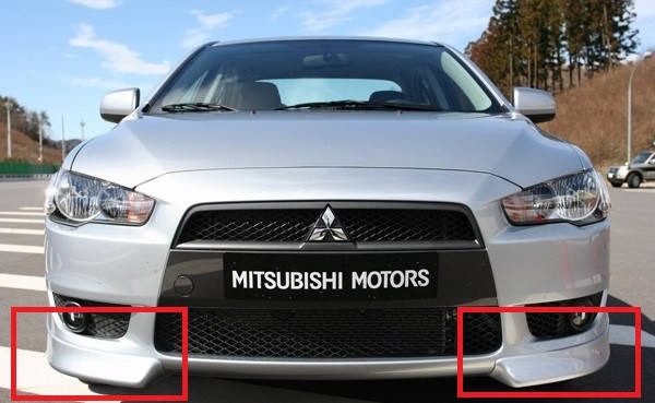 

ABS Клыки переднего бампера для Lancer X 2007 - ABS пластик