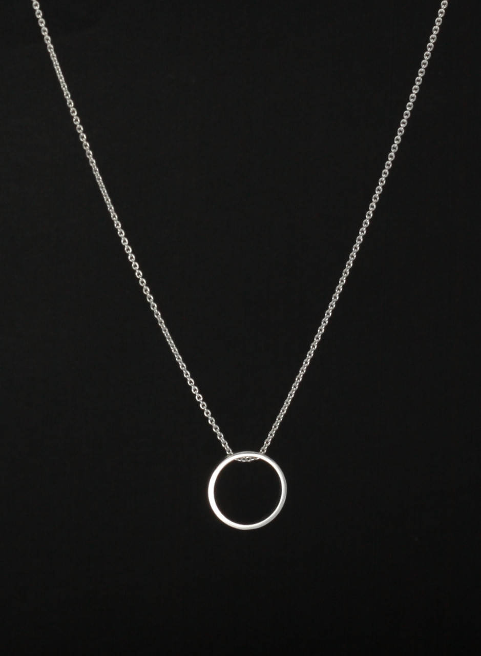 

Цепочка - колье серебряная "Круг контур" родированная