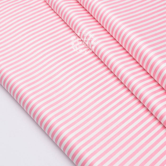 

Ткань сатин "Полоска 5 мм розовая" на белом, №3702с, Розовый