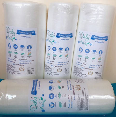 

Салфетки в рулоне Doily, 20х20 Сетка