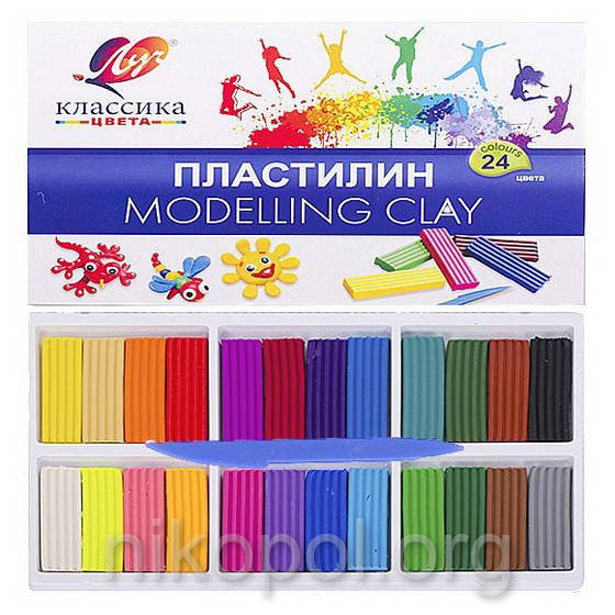 

Пластилин 24 цвета "Классика", 480 грамм, Разные цвета