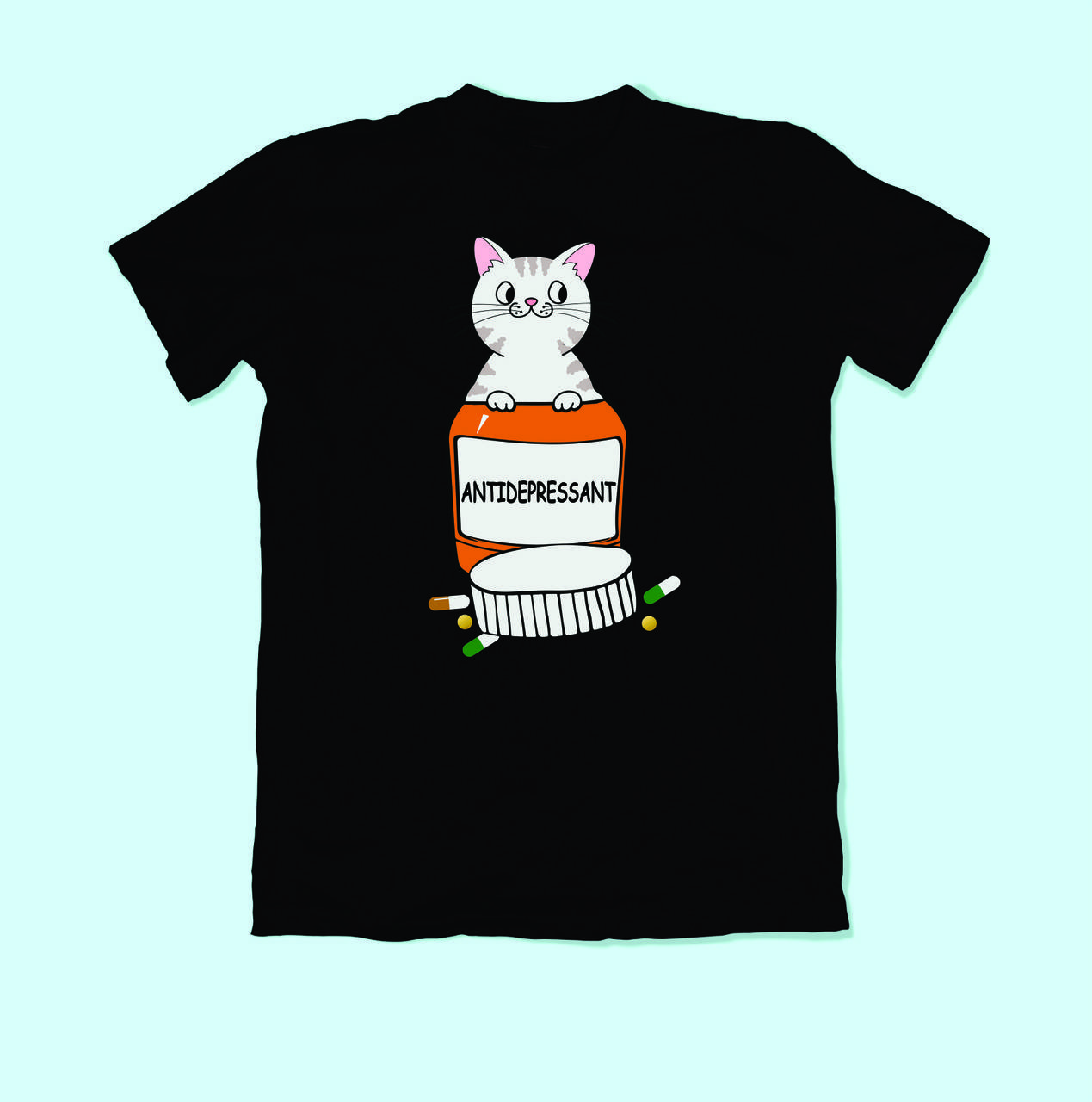 

Футболка мужская с принтом кота cats