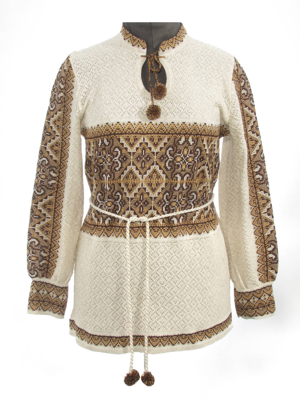 

Туніка жіноча Влада коричнева зі стійкою, Коричневый