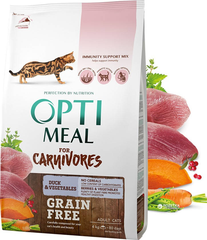 

Optimeal Grain Free 4кг Оптимил беззерновой утка и овощи для кошек