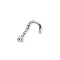 

С крупной головкой и камешком аквамарин - украшения для носа – петля, нержавеющая сталь