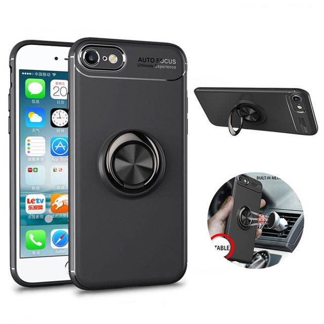 

Чехол TPU Ring для Iphone 6 / 6s бампер оригинальный с кольцом Black, Черный