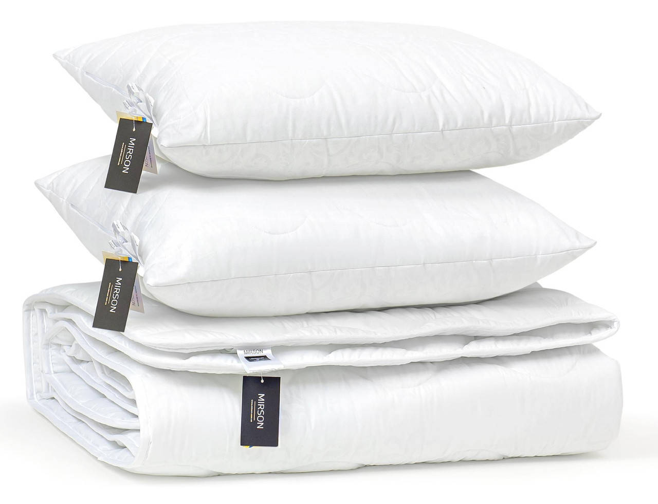 

Одеяло + 2шт. Подушки 140x205 полуторное EcoSilk White1660, Blue1661, Crem1662 Eco Light