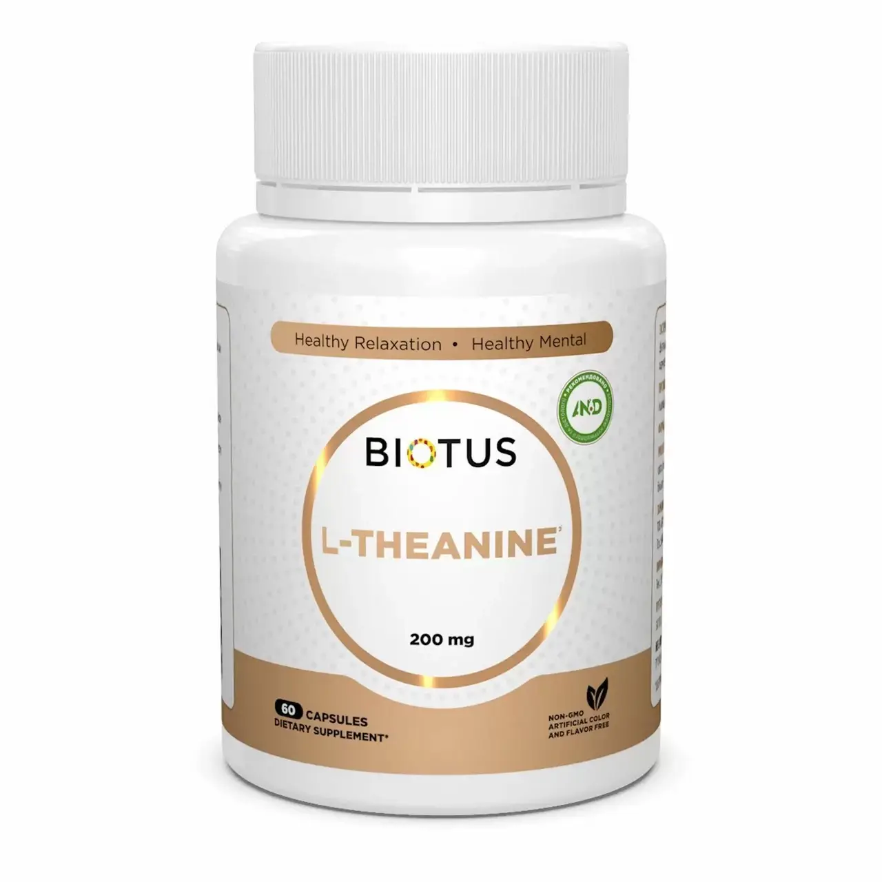 

L-теанин, L-Theanine, Biotus, 200 мг, 60 капсул