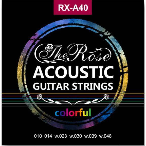 

Струны для акустической гитары Rose RX-A40 цветные