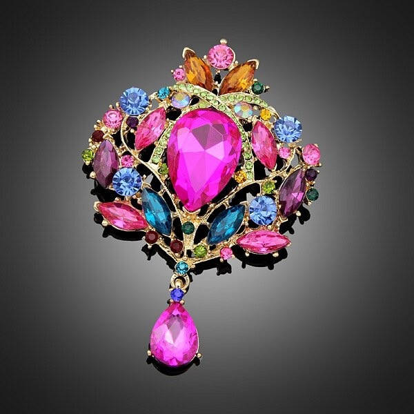 

Брошь восточная, цвет Fuchsia, 98х65 мм, 1шт