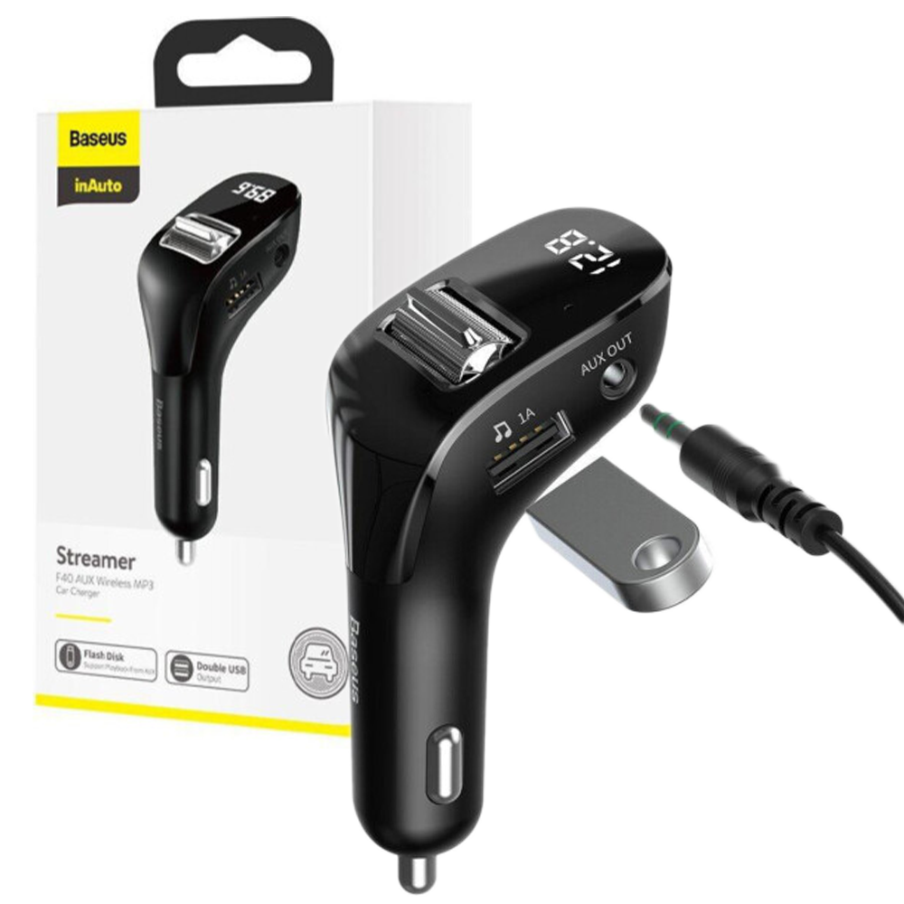 

FM модулятор Bluetooth Baseus F40 AUX Wireless MP3 (CCF40-01)