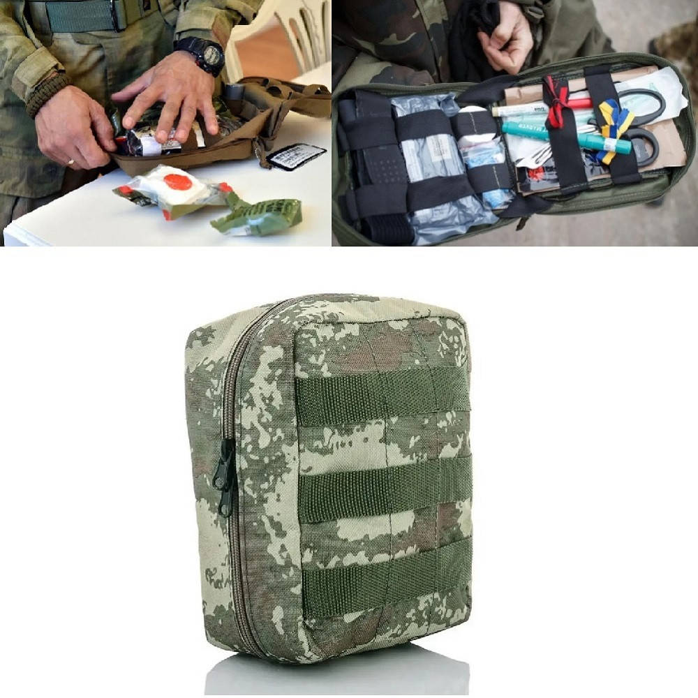 

Военная тактическая аптечка 70401 / Походная аптечка камуфляж / Аптечка для ВСУ