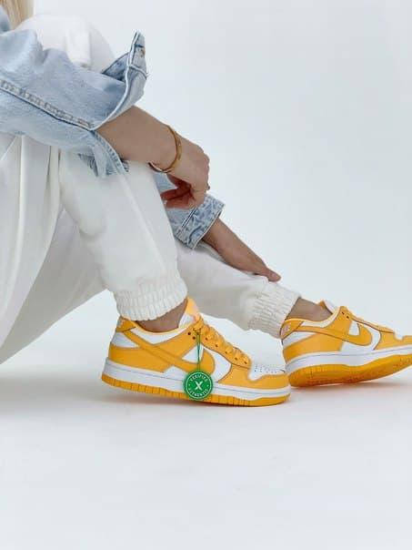 

Женские кожаные кроссовки Nike SB Dunk Low демисезонные кроссовки найк сб 39, Желтый