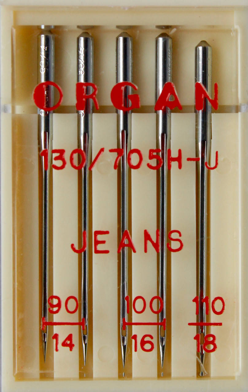 

Иглы для джинсовой ткани машинные №90-110 Organ Япония, 5 шт.