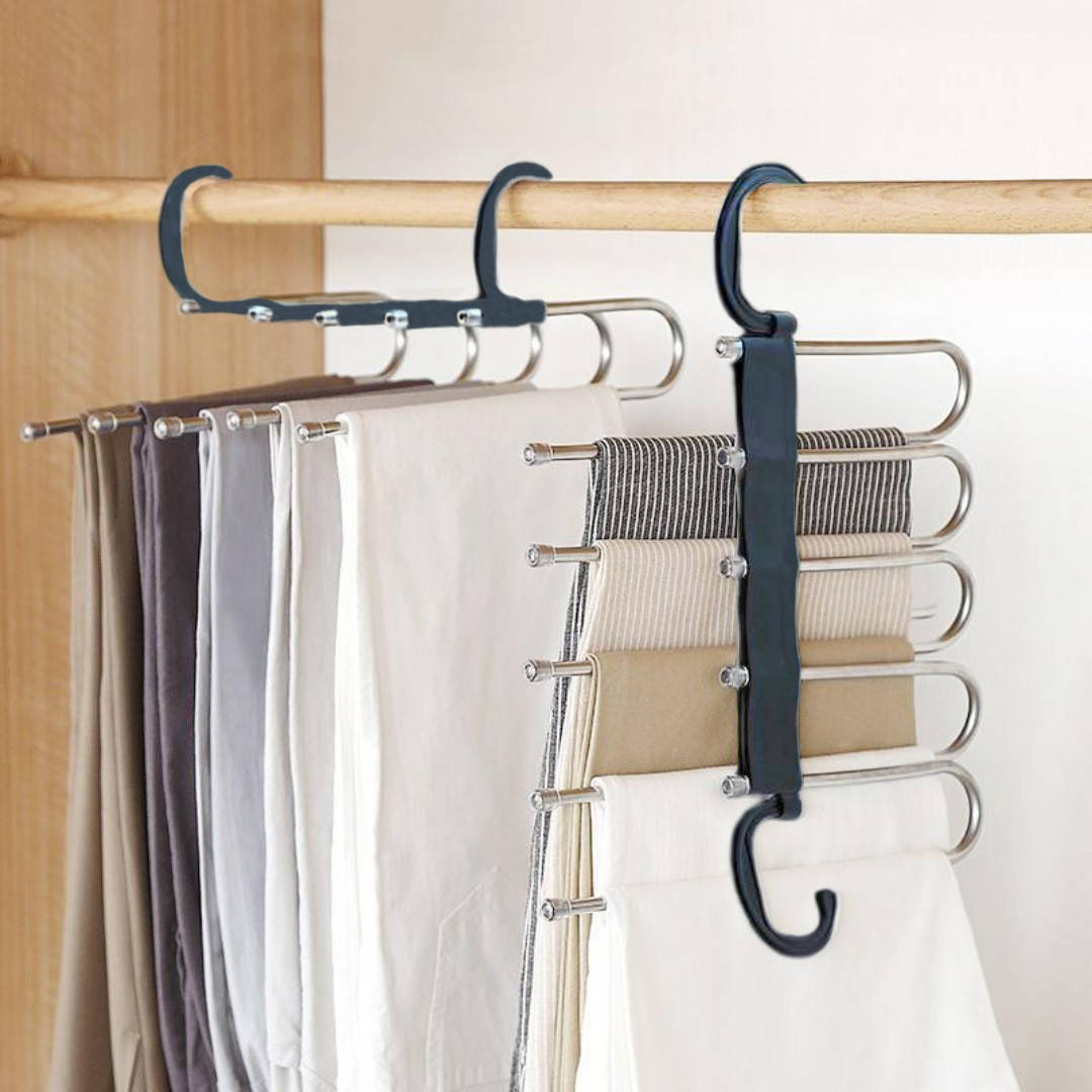 

Плечики вешалки тремпеля для брюк металлические лестница 5-ти ярусная, длина 32,5 см